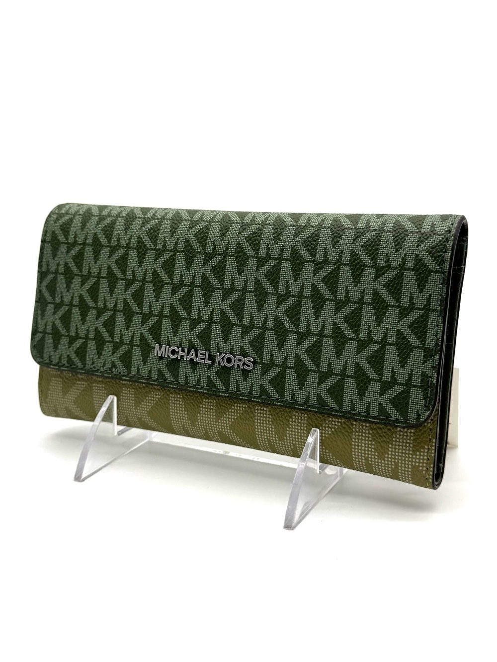 Michael Kors Large Jet Set Travel Trifold Wallet - Amazon Green